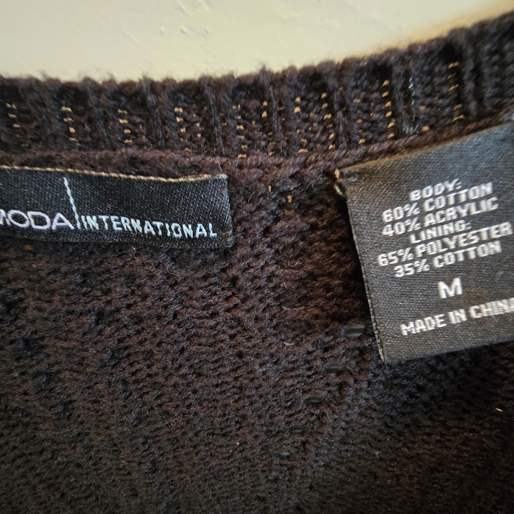 Moda International Black Sweater Dress Medium - Picture 2 of 7